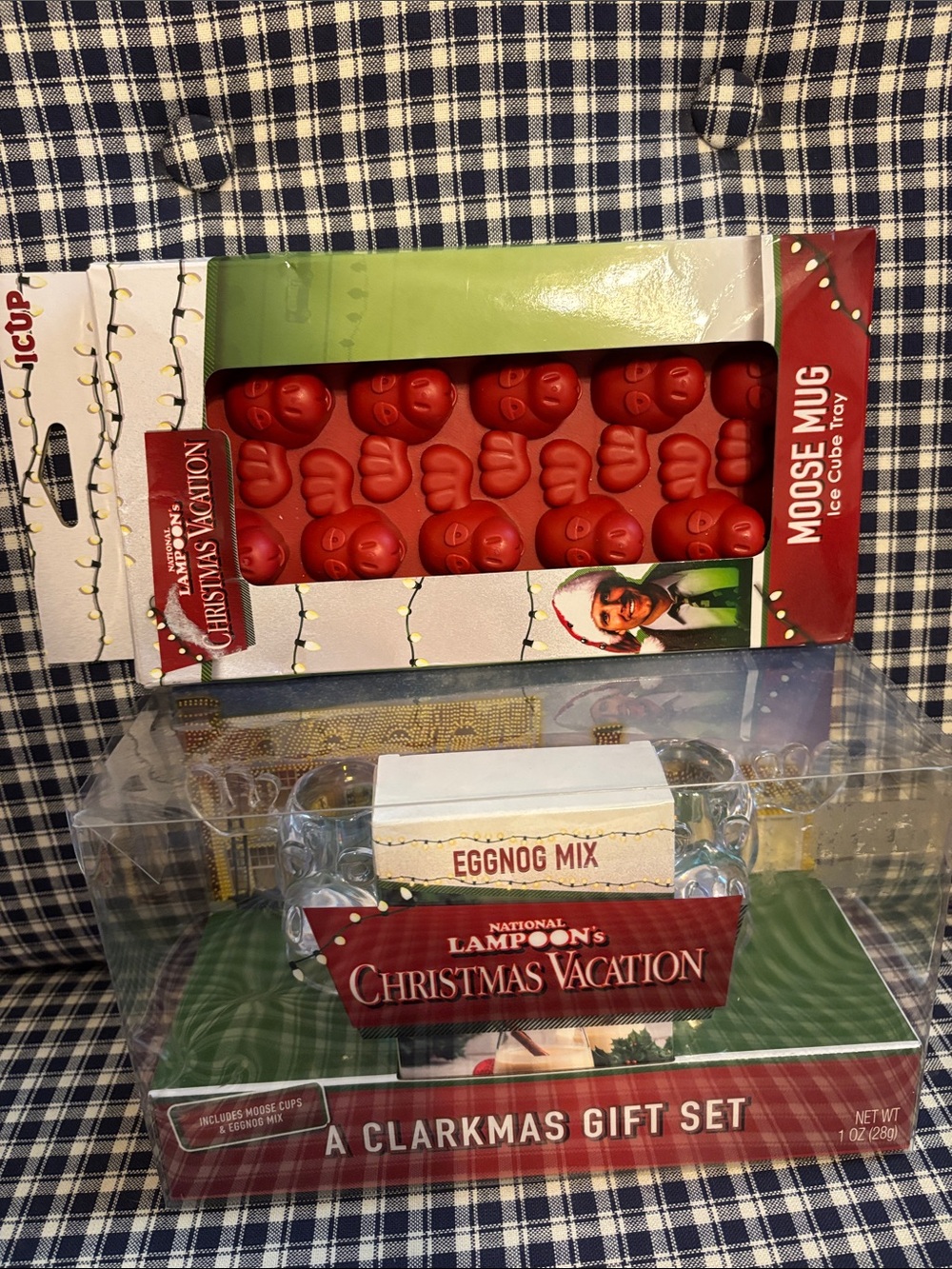 Christmas Vacation Moose Mug Ice Cube Tray and Eggnog Mix Gift Set - Red